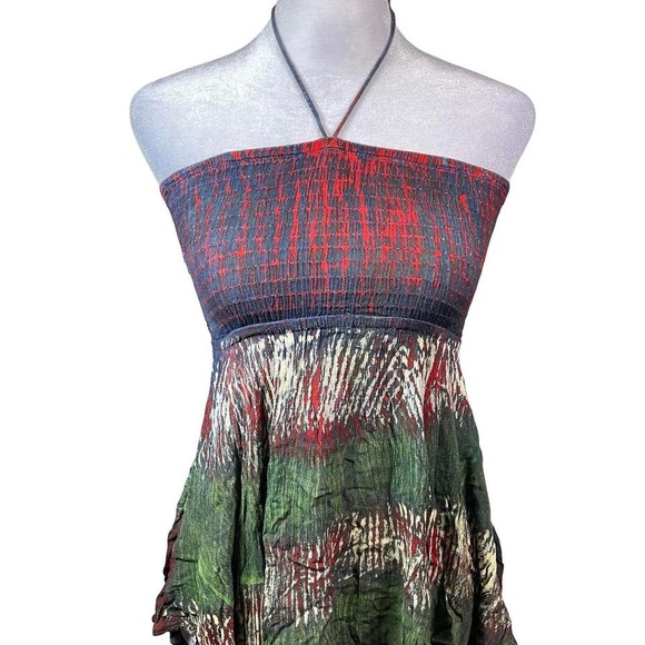 Boho Indie Fairycore Flowy Sequined Halter Dress Size Large - Picture 3 of 8